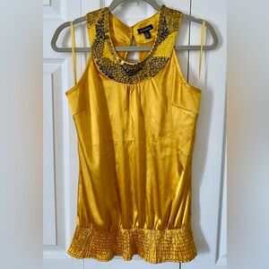 LE CHATEAU satiny yellow top for women size small